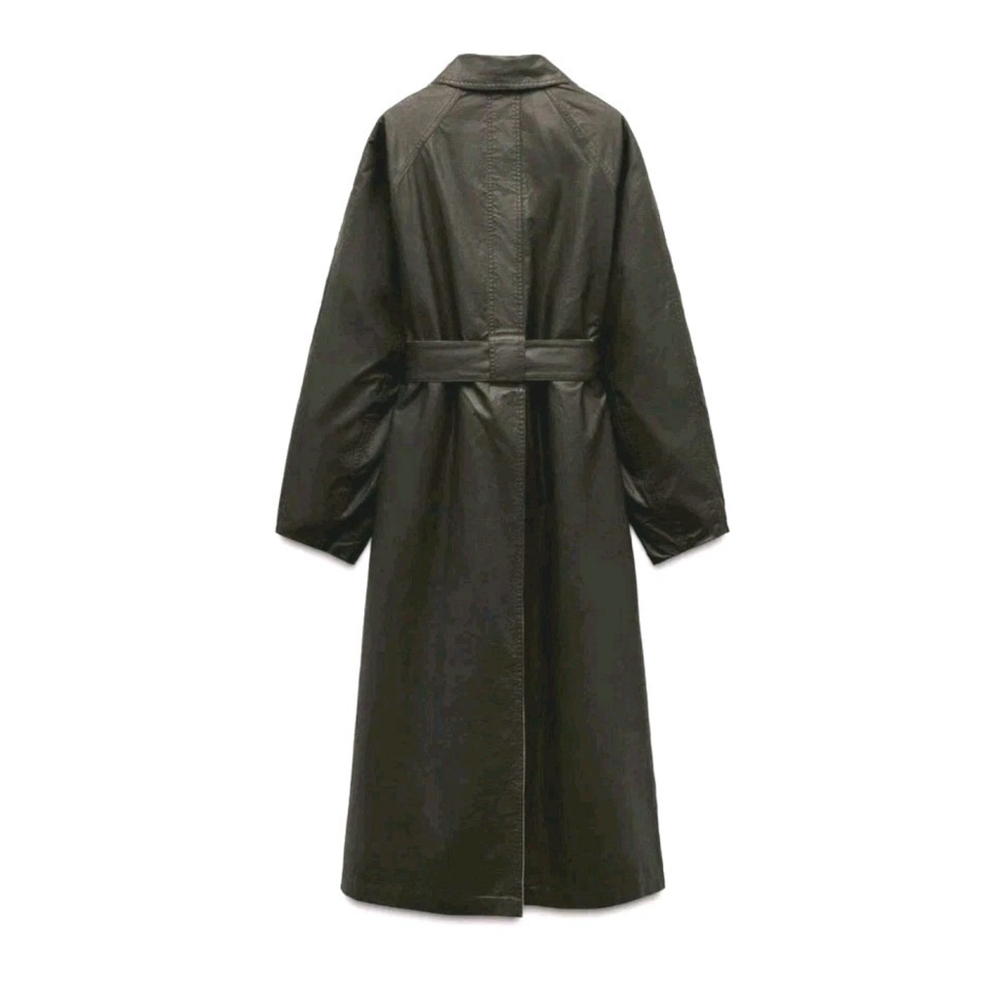 ZARA Reversible Trench Coat ZW COLLECTION Brown Tan Size Small NWT - Picture 6 of 16